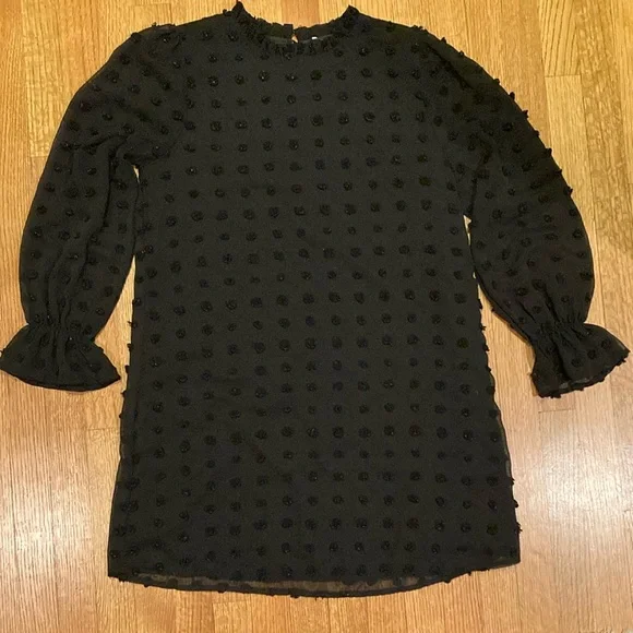 Cori Lane Black Swiss Dot Dress Size Medium - Picture 9 of 13